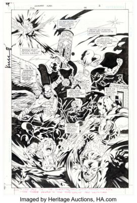 Leonard Kirk and Keith Champagne JSA #49 Slash Page 2 Original Art (DC, 2003).