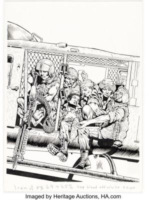 Don Lomax Vietnam Journal #7 Cover Original Art (Apple Press, 1988).