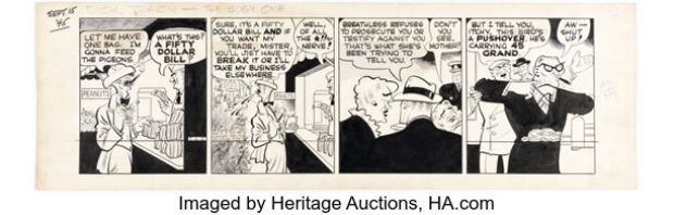 Chester Gould Dick Tracy Daily Comic Strip Original Art dated 9-15-45 (Chicago Tribune, 1945). | Heritage
