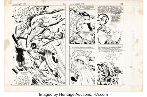 Sal Buscema and Vince Colletta Captain America #175 Story Pages 14-15 Original Art (Marvel, 1974). | Heritage