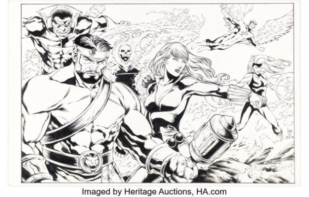 Heubert Khan Michael and Jeff de los Santos - Champions Specialty Illustration Original Art (2011/2018).