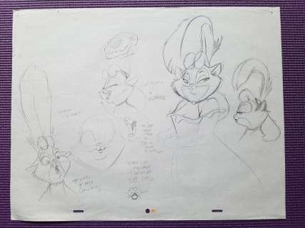 American Tail - Fievel Goes West - Rough Character Sheet Drawing - original - (1990) | Catawiki