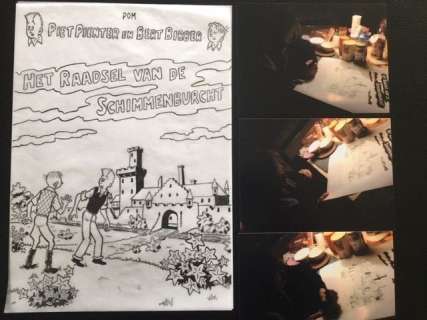 Pom - Originele tekening cover - Piet Pienter en Bert Bibber - Het raadsel van de schimmelburcht | Catawiki