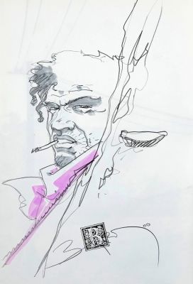 Baruti Barly Eva... | Lot 31 - BARUTI Barly Eva K Dédicace représentant un homme dans... | Vermot et Associés