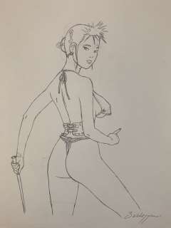 Roberto Baldazzini - Bimba cattiva - Disegno - Firmato - Loose page | Catawiki