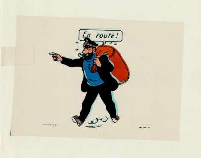 Tintin - Mise en couleur + Celluloïd + Négatif - Haddock - Les 7 boules de cristal - (1973) | Catawiki