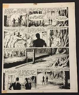 Gérald, Forton - Grande Planche Originale - Bob Morane T7 - La Vallée des Crotales - Loose page - (1964) | Catawiki