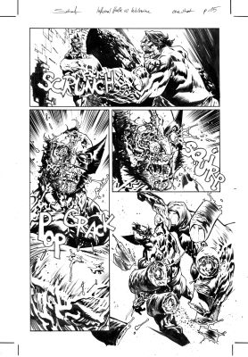 Jonas Scharf | Infernal Hulk vs Wolverine Page 15 | Geoff M Art Sales