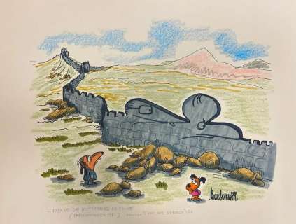 BARBEROUSSE (1920-2010). "Voyage de Mitterand en Chine". Dessin… | misc / divers