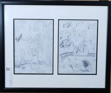 ARINOUCHKINE 2008 Double crayonné à la mine de plomb avec cadre et… | Laval Enchères