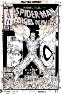 Todd McFarlane - marvel tales #229 cover (spider-man drawn twice, angel, iceman! ) 1989