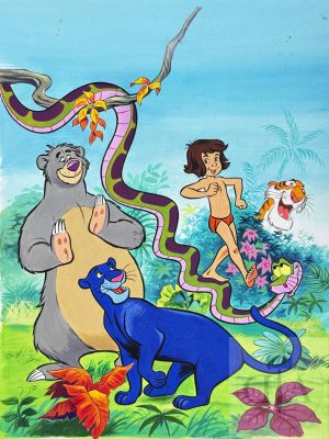 Walt Disney / Couverture Originale Du Journal de Mickey N°1430 de Novembre 1979 Illustrant La Bande Du Livre de La Jungle. Rare. Très Belle Réalisation À La Gouache. Tbe. ! 30 X 36 Cm ! | Lot 652 : Walt Disney / Couverture originale du journal de Mickey n°1430 de… | Dagoty