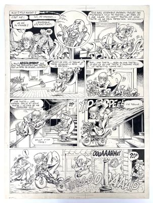 BONVI Milo Marat Planche... - Lot 98 - BONVI Milo Marat Planche humoristique Encre de chine 49...