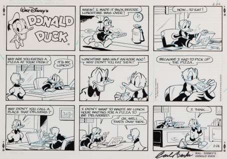 ’Scrooge McDuck’ and ’Donald Duck’ comic strip art signed by Carl Barks. | Profiles in History