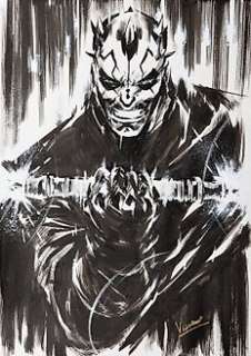 Paolo Villanelli - Illustrazione Originale - "Darth Maul - Laser" - china - A3 - Loose page - Other (2019) | Catawiki