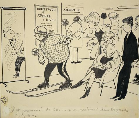 Bellus Jean. «... | Lot 5 - BELLUS Jean. « Il est passionné de ski…mais seulement... | Art Valorem