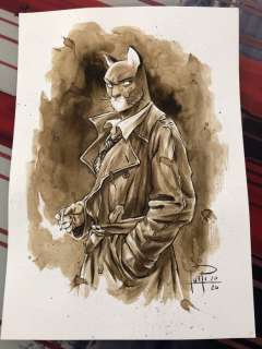 Sketch coffee painting - BLACKSAD - Original (2020) | Catawiki
