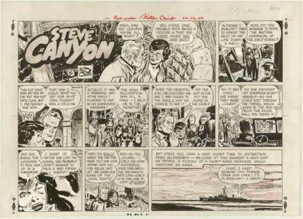 109: Caniff Steve Canyon Sun 5/17/59 original comic art | Russ Cochran