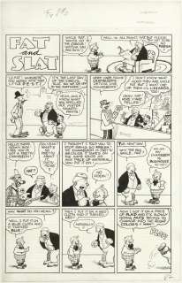 146: Wheelan Fat and Slat 7pgs 1947 original comic art | Russ Cochran