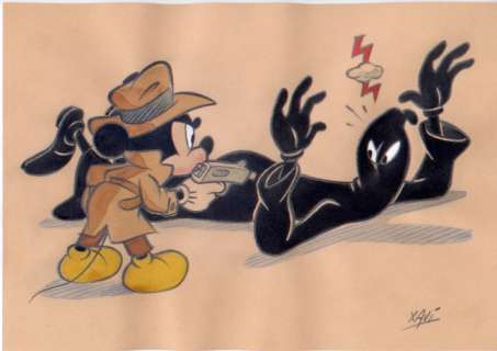 Xavi - Dibujo original - MICKEY CATCH THE BLOT - First edition (2020) | Catawiki
