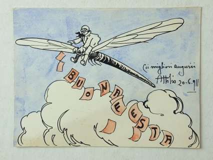 Attilio Mussino - Illustr. Origin. "Buona Festa 1911" - Firmata - Loose page - (1911) | Catawiki