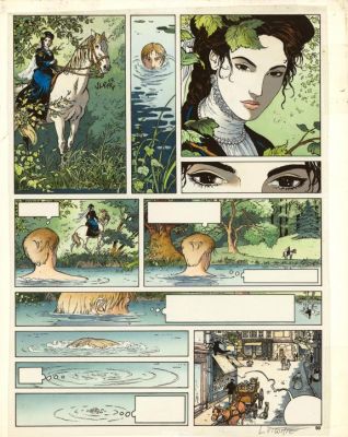 Laurent Vicomte | Bleu de mise en couleurs pour la planche n°50 - L’Appel - Sasmira | Daniel Maghen