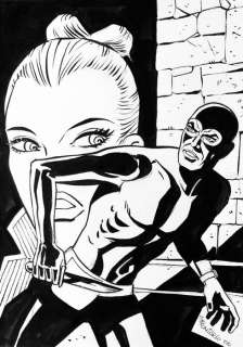 Diabolik - illustrazione originale di Giorgio Montorio - china su cartoncino - firmato - Loose page | Catawiki