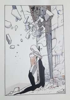 Moebius - Dessin original couleur - La Chute du mur - (1993) | Catawiki