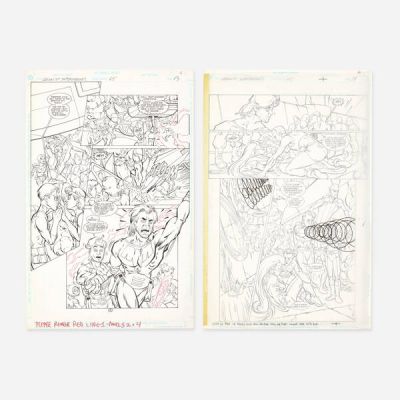 Lee Moder And Ron Boyd | Lot 355 - Legion of Super-Heroes #65 Story Pages 13 and 14 Original Art (DC Comics, 1995) | Landry Pop Auctions