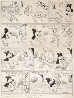 NICOLAOU - Lot 653 - Planche d‘un gag de Placid et Muzo Encre de chine (légèrement...