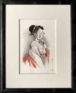 Michetz, Marc - Dessin original couleur - Geisha au kimono rouge - (2017) | Catawiki