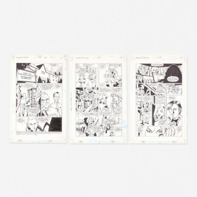 Lee Moder And Dan Davis | Lot 366 - Stars & S.T.R.I.P.E. #7 Story Page 1, 3, and 4 Original Art (DC Comics,2000) | Landry Pop Auctions