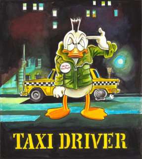 Donald Duck inspired by Robert De Niro in Taxi Driver - Original Painting - Tony Fernandez Signed - Acrylic Art | Catawiki