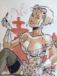 Meynet, Félix - Dessin original couleur - Mirabelle coquine Ã  Paris | Catawiki