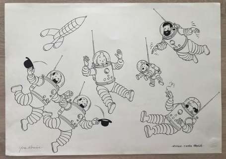 Rodier, Yves - Dessin original - Hommage Ã  Hergé | Catawiki