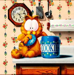 Jim Davis Studio - Garfield Painting Original Art (undated). Who is caught with their paw in the cookie jar? - | Heritage