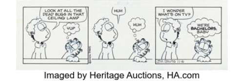 Davis, Jim | Jim Davis Garfield Consecutive Daily Comic Strip Original Art Group of 6 (United Feature Syndicate, 2006).... (Total: 6 Original Art) | Heritage