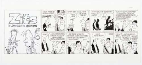 Borgman, Jim | Jerry Scott and Jim Borgman Zits Sunday Comic Strip Original Art dated 6-17-01 (King Features Syndicate, 2001).... | Heritage