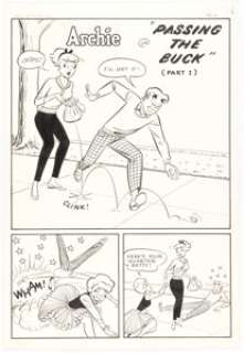 Harry Lucey | Archie #133 Partial Story "Passing the Buck" and House Ad Illustration Original Art Group of 7 (Archie, 1962). (Total: 7 Original Art) | Heritage