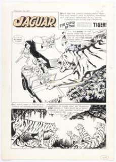 John Rosenberger Adventures of the Jaguar #10 Complete 5-Page Story Original Art, Silverprint Color Guides, and Production Page Group of 12 (Archie, 1962). (Total: 12 Items) | Heritage