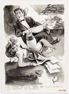 Kirk Stiles Gee-Whiz January-1958 Single Panel Gag Cartoon Illustration Original Art (Humorama, 1958). | Heritage