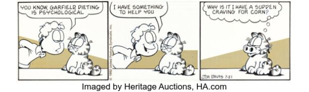 Jim Davis Garfield Daily Comic Strip Original Art dated 7-21-92 (United Feature Syndicate, 1992). | Heritage