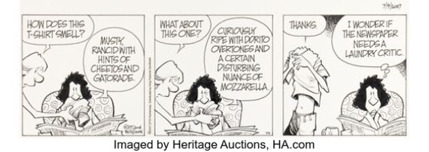 Jerry Scott and Jim Borgman Zits [Smell Critique] Daily Comic Strip Original Art dated 7-9-07 (King Features Syndicate, 2007). | Heritage