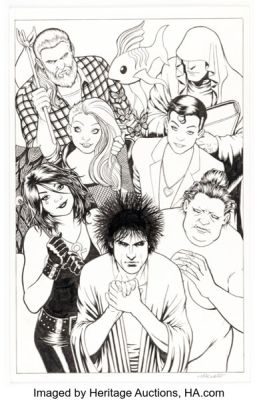 Kevin Maguire - Sandman, Death, and the Endless Family Print Illustration Original Art (2023). | Heritage