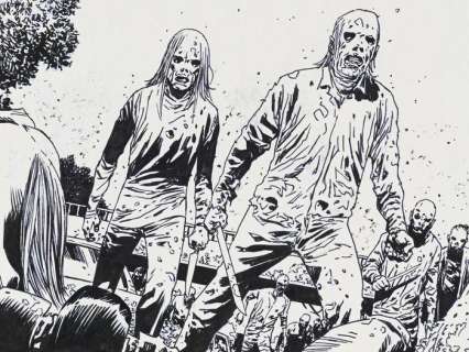 The Walking Dead #134 - 2 original pages (p.96) From Whispers To Screams - pencil + ink - (2015) | Catawiki