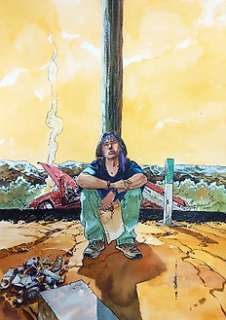 Guera, RM - Dessin original couleur - Scalped T4 - La Rage aux tripes - (2012)