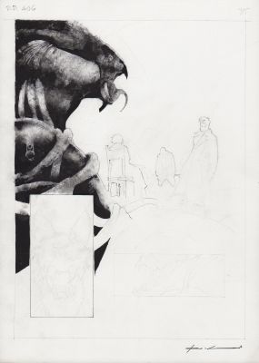 Corrado Roi | Dylan Dog n.406 L’ultima risata p.35 inedita | Tavole Originali