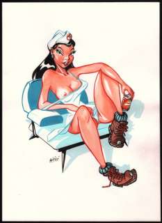 Vleeschouwer, Willem - Originele tekening in kleur - Sexy dame - (2020) | Catawiki