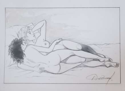 Jessica Blandy - Dessin original par Renaud - "Plaisir entre femmes" | Catawiki