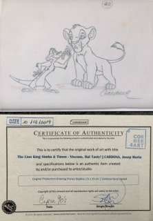 The Lion King - Disney Studios Original Production Drawing - Simba & Timon - Viscous, But Tasty! - original art | Catawiki